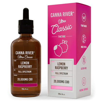 Canna River CBD Ultra Classic Tincture Lemon Raspberry Full Spectrum 20000mg CBD 120mL