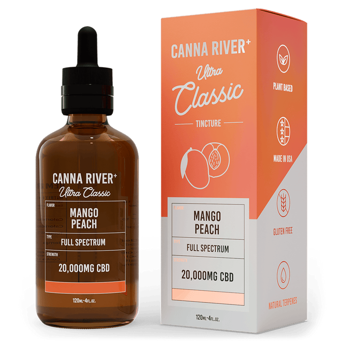 Canna River CBD Ultra Classic Tincture Mango Peach Full Spectrum 20000mg CBD 120mL