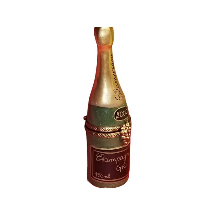 Champagne Bottle Limoges Box Porcelain Limoges Wine Spirits French Trinket Box