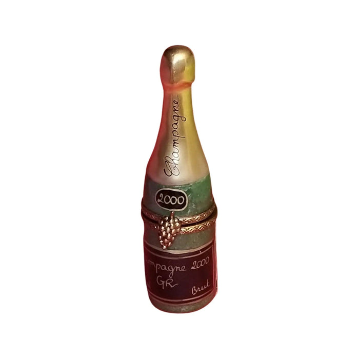 Champagne Bottle Limoges Box Porcelain Limoges Wine Spirits French Trinket Box