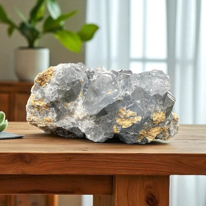 High-quality 2 lb Celestite crystal cluster with vibrant blue crystals from Raven’s Cauldron – 5 x 2.5 x 2.25 inches. 6 N. Sandusky St., Delaware, OH 43015