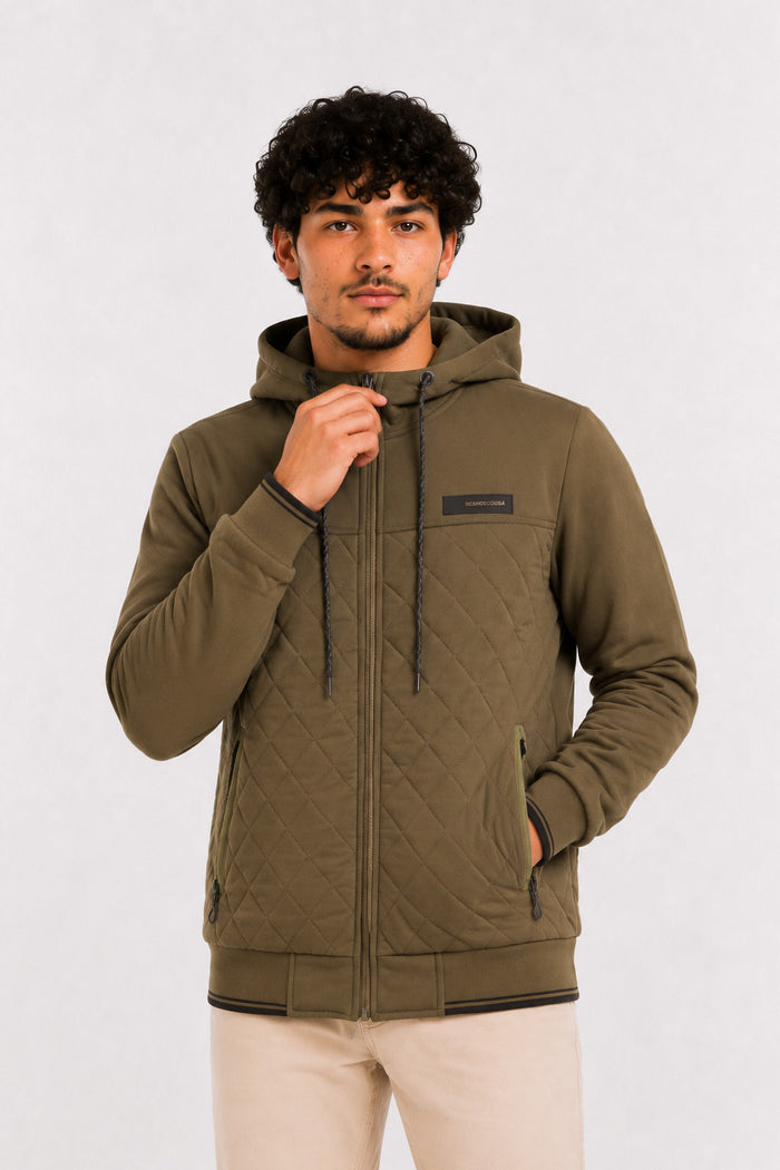 Chaqueta Hibridas Patchwork Verde Oliva Oscuro Gangster