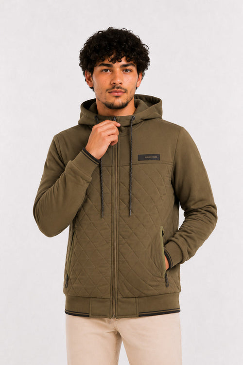 Chaqueta Hibridas Patchwork Verde Oliva Oscuro Gangster