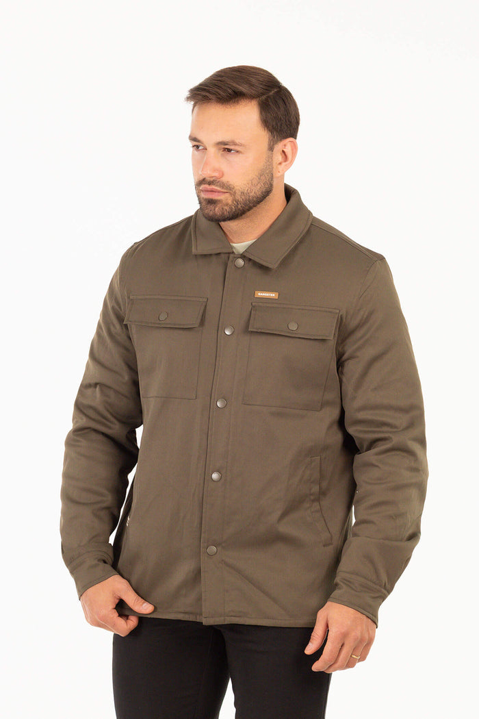 Chaqueta Overshirt Habit Verde Oliva