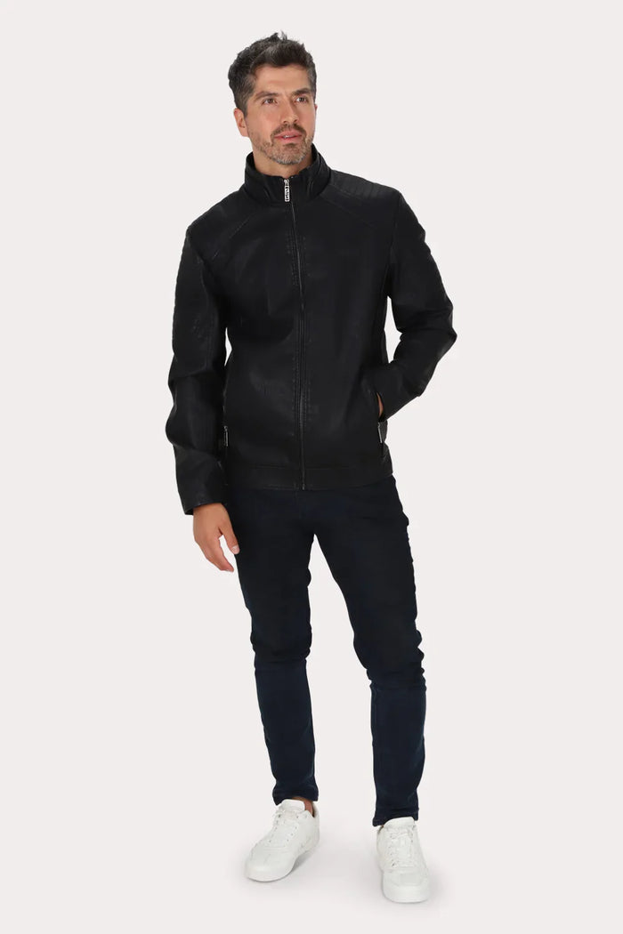 Chaqueta Pu Asphalt Negro Gangster - Gangster