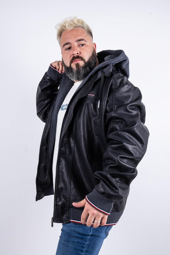 Chaqueta PU Leather Negro Gangster - Gangster