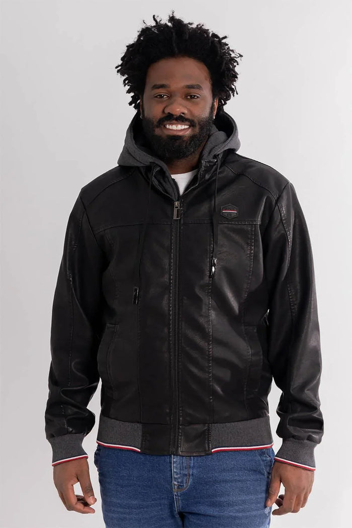 Chaqueta PU Leather Negro Gangster - Gangster