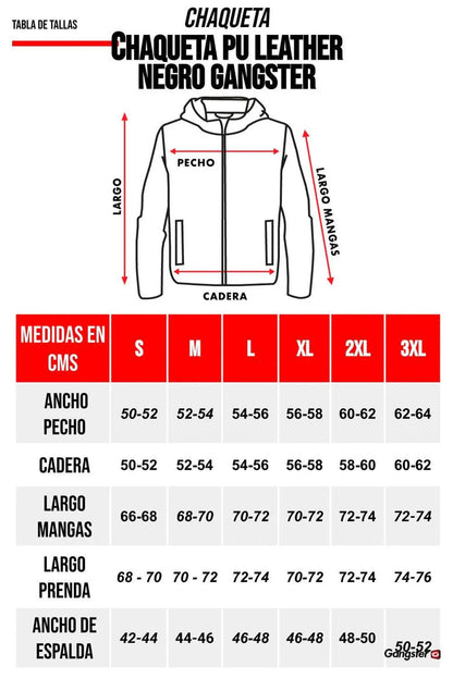 Chaqueta PU Leather Negro Gangster - Gangster