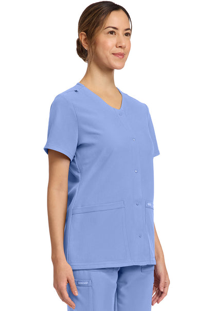 Cherokee Workwear Originals Ultra 2-Pocket Snap Front Scrub Top