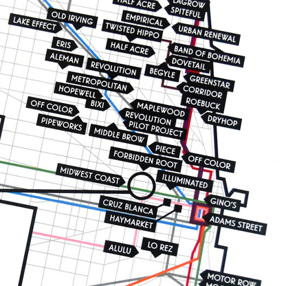Chicago Craft Brewery Map 11" x 14" Print