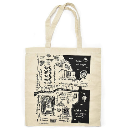 Chicago Illustrated Map Tote Bag