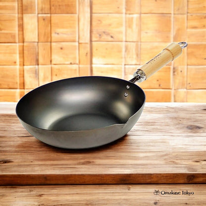 Chitose Induction Deep Iron Frying Pan - 28cm