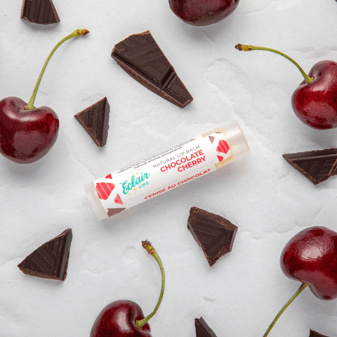 Chocolate Cherry lip balm with cherries and chocolate