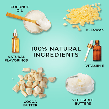 coconut oil, beeswax, cocoa butter, etc.