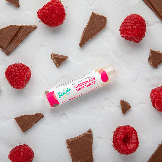 Chocolate Raspberry lip balm with raspberries & chocolate
