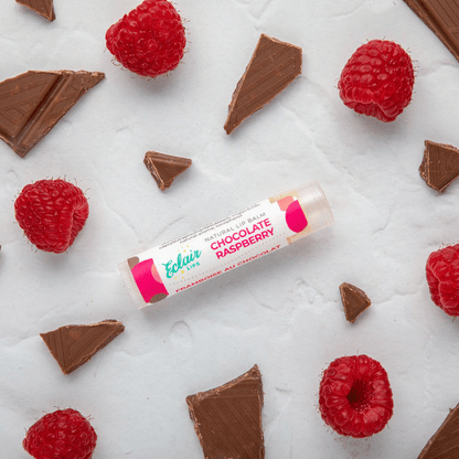 Chocolate Raspberry lip balm with raspberries & chocolate