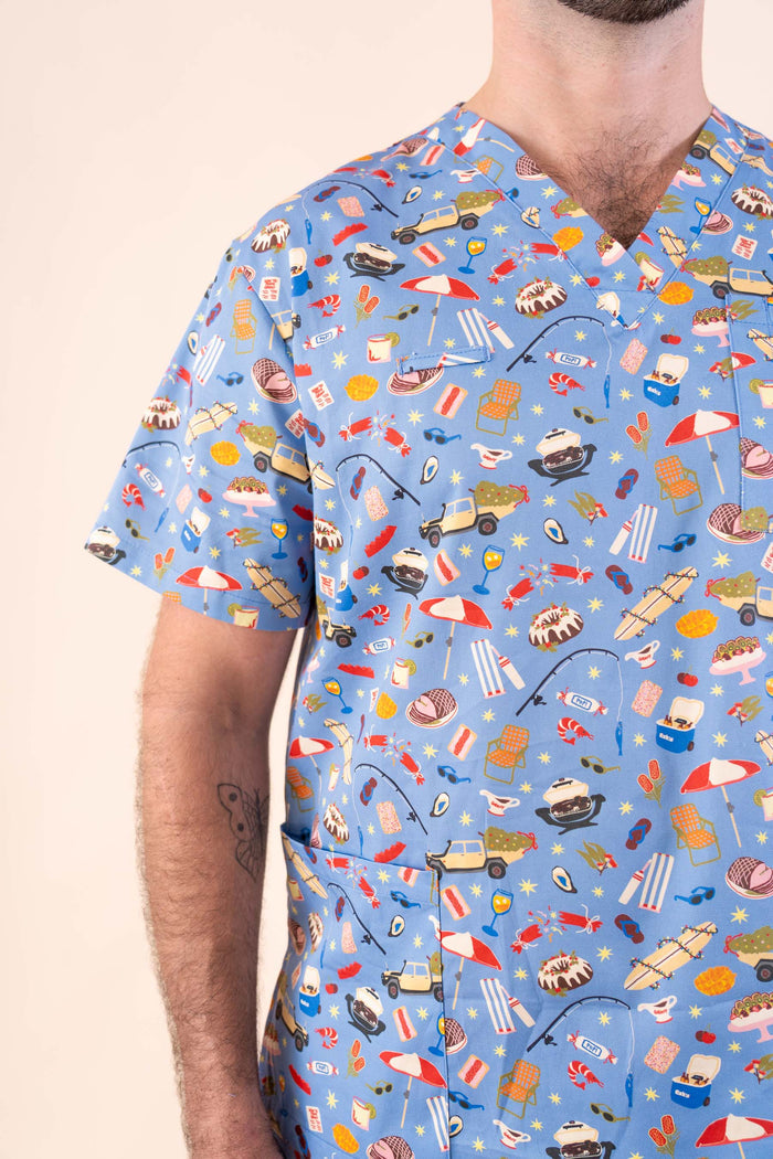Chrissy Day – Unisex Printed Scrub Top