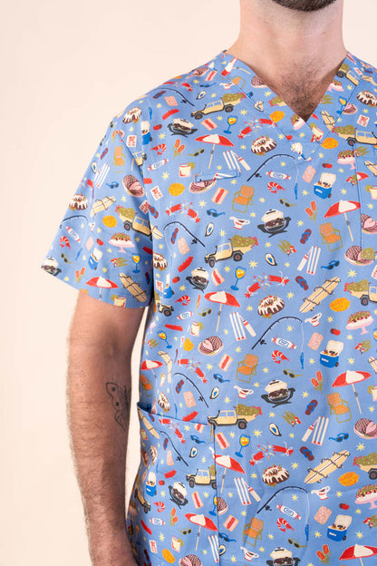 Chrissy Day – Unisex Printed Scrub Top