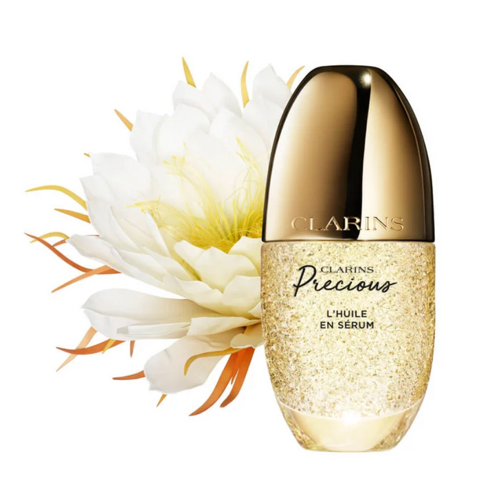 Clarins Precious L’Huile en Sérum face oil serum in 30ml bottle, natural beauty skincare product, unopened and new in packaging.