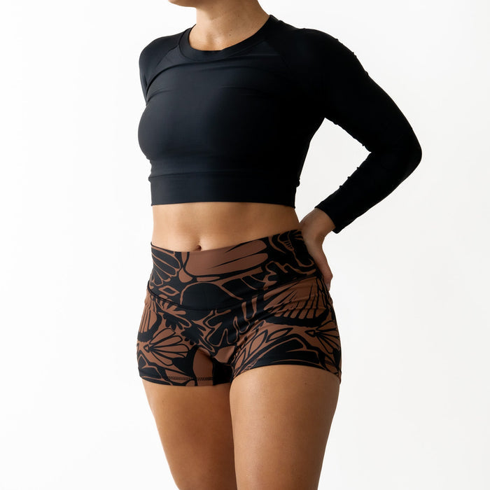 Classic Black Cropped Rash Shirt