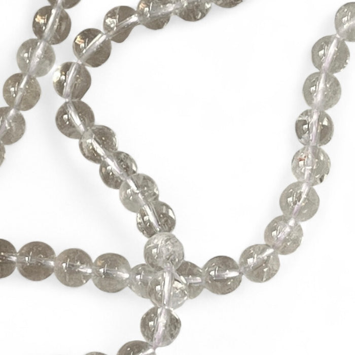 Clear Quartz 6mm Bead Strand – 14" Natural Crystal Beads for Jewelry Making & Energy Amplification