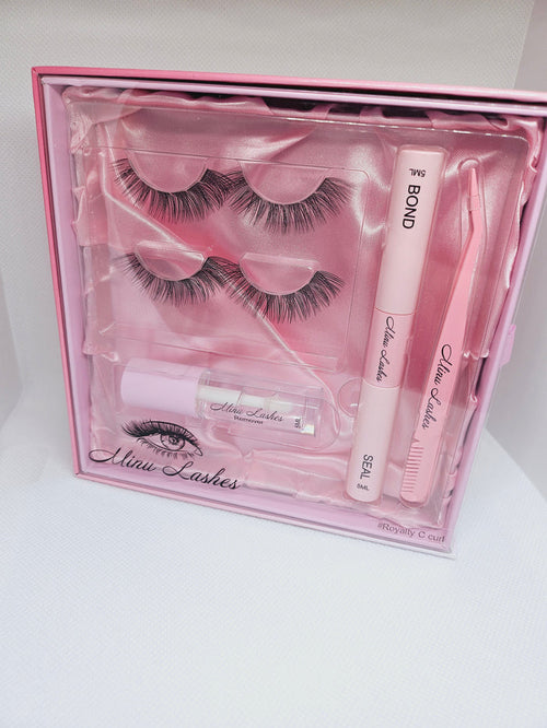 CLEARANCE The Royalty Curl C Box – Tweezer, Bond, Sealer, Remover by MinuLashes