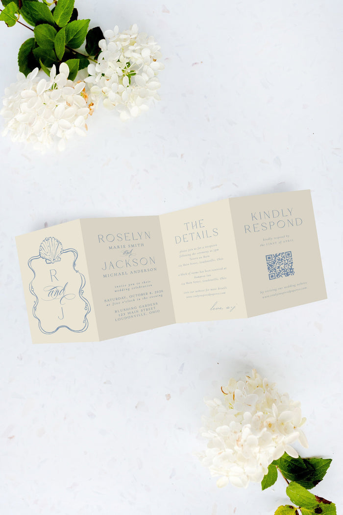 Coastal Tri Fold Invitation