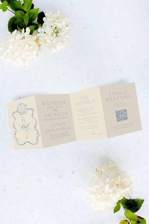 Coastal Tri Fold Invitation