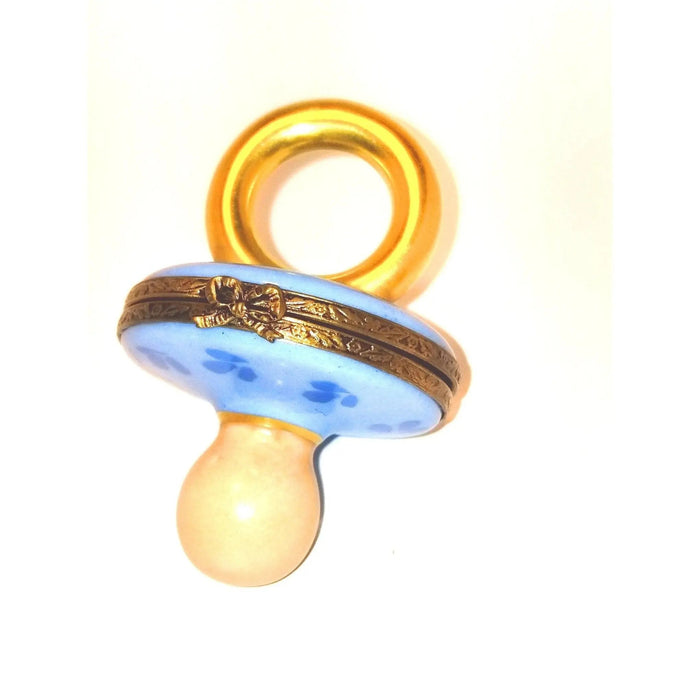 Blue Pacifier Baby Limoges Box Porcelain Limoges baby limoges box babies maternity French Trinket Box