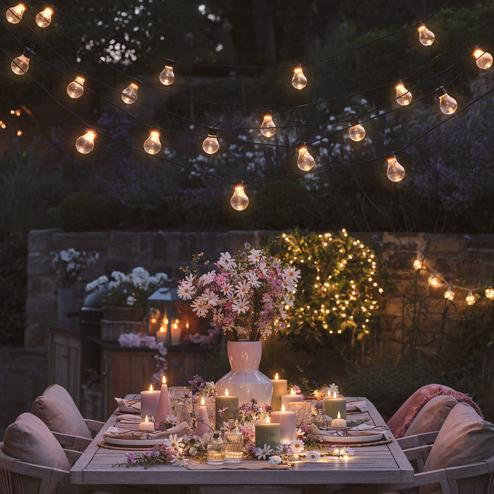 Core Connect 35m 70 Warm White Connectable Festoon Lights Black Cable