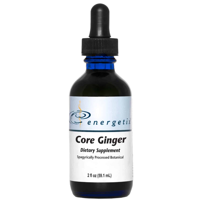 Core Ginger is a spagyrically processed botanical extract of the Zingiber officinale rhizome (underground stem) that supports normal digestion, assimilation, gastrointestinal function. and healthy immune and inflammation responses. Additionally, ginger has a warming quality that complements the actions of other herbs.*