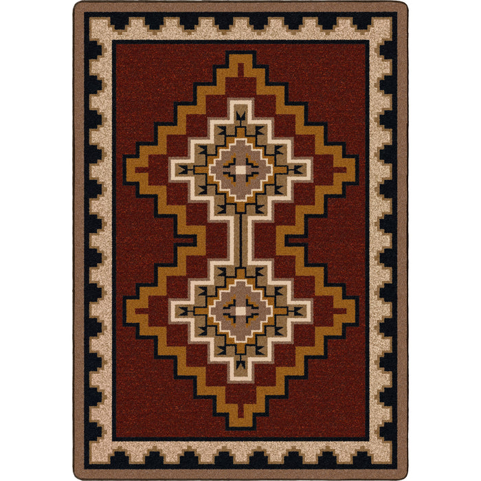 Image of an area rug, Council Fire - Red