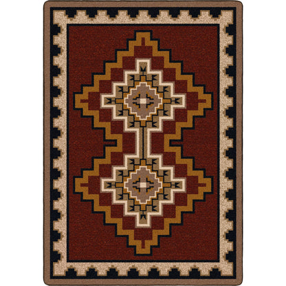 Image of an area rug, Council Fire - Red
