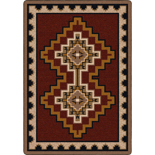 Image of an area rug, Council Fire - Red