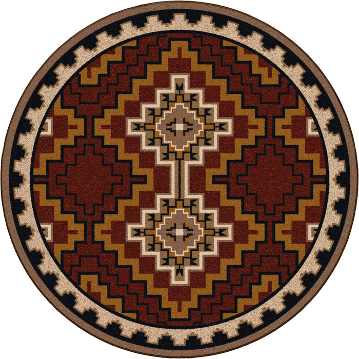 Image of an area rug, Council Fire - Red