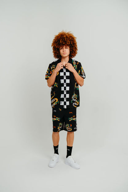 CRATE CHECK DRAGON PANEL BOARDSHORTS