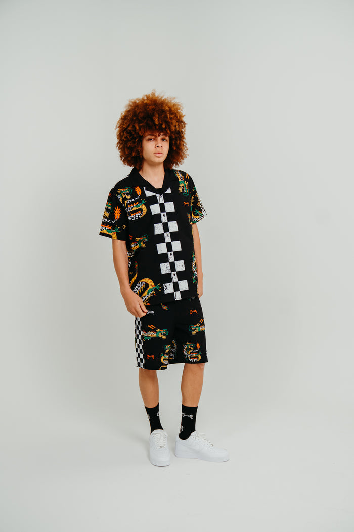 CRATE CHECK DRAGON PANEL BOARDSHORTS