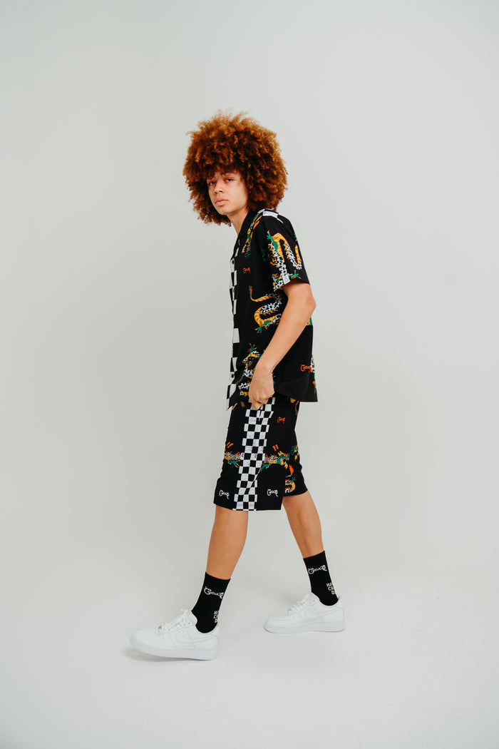 CRATE CHECK DRAGON PANEL BOARDSHORTS