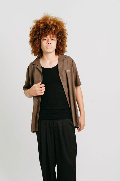 CRATE SCRIPT CUBAN COLLAR SS SHIRT
