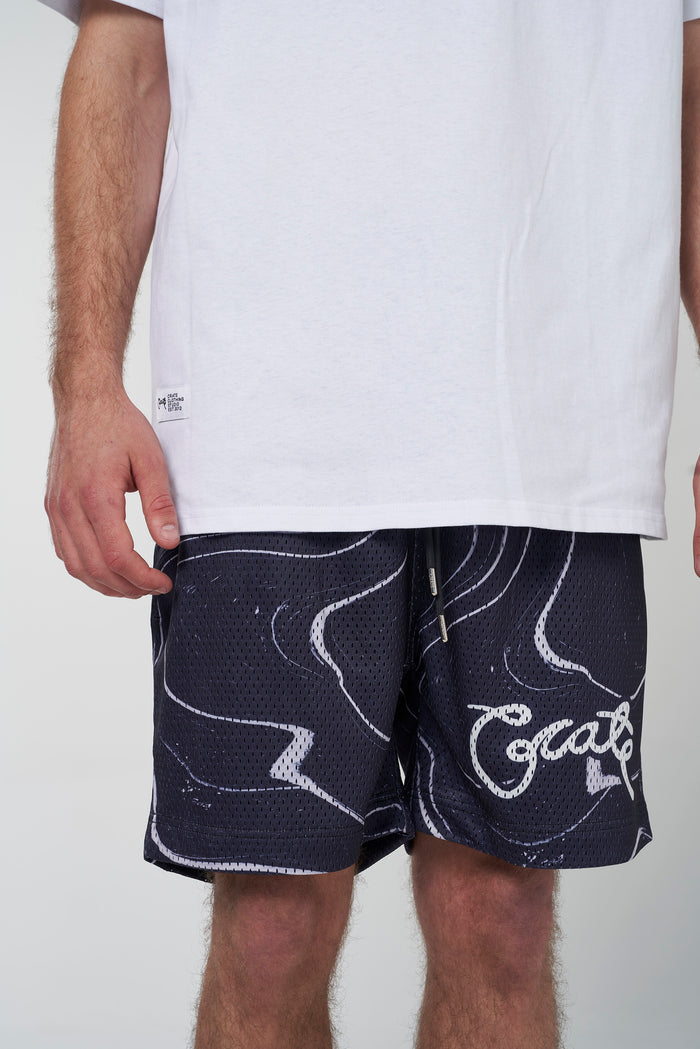 Crate Script Marble Mesh Shorts