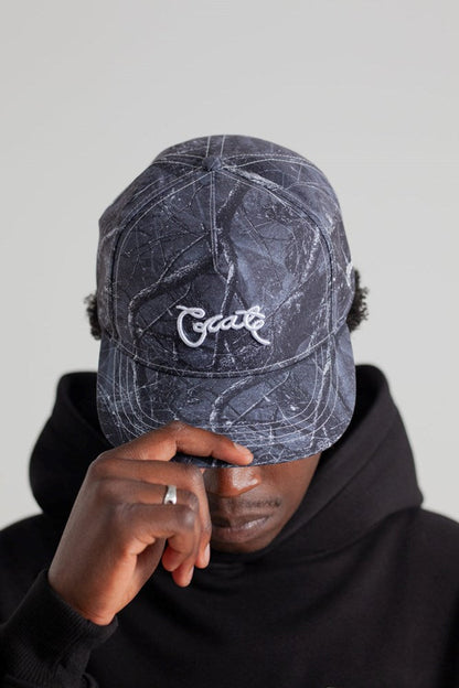 CRATE SCRIPTED MIDNIGHT TREE CAMO SNAPBACK