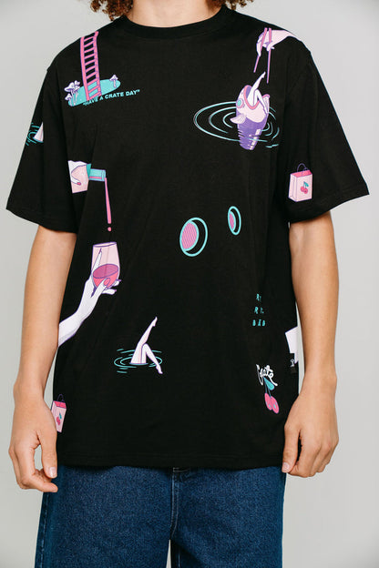 CRATE X RICE RICE BABY ALL OVER PRINT T-SHIRT