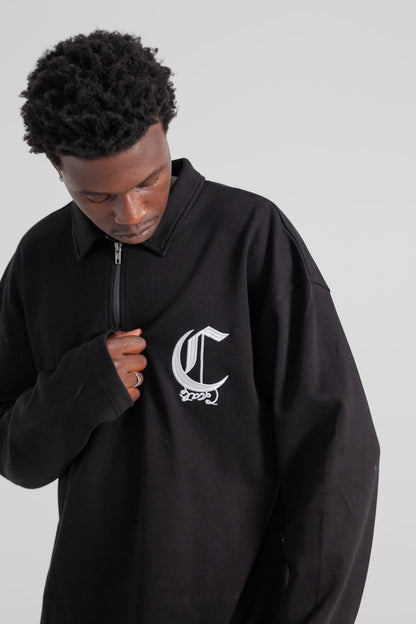 CRATE  ZIP LONGSLEEVE BOX POLO SHIRT