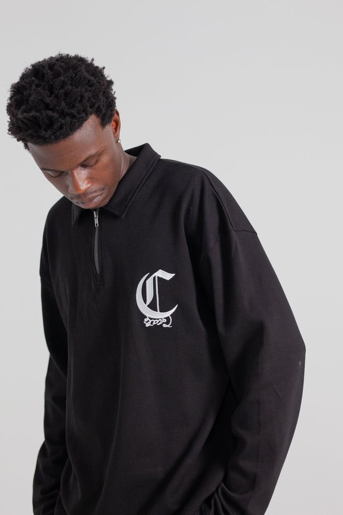 CRATE  ZIP LONGSLEEVE BOX POLO SHIRT