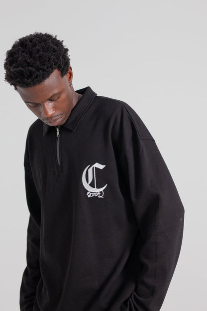 CRATE  ZIP LONGSLEEVE BOX POLO SHIRT