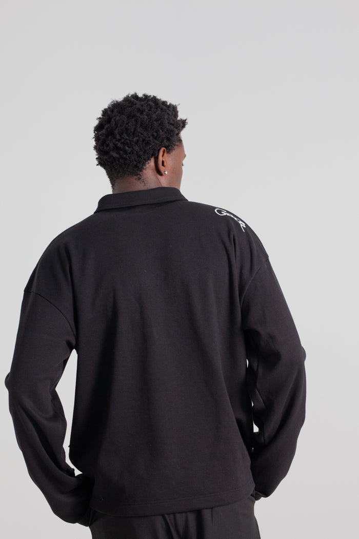 CRATE  ZIP LONGSLEEVE BOX POLO SHIRT