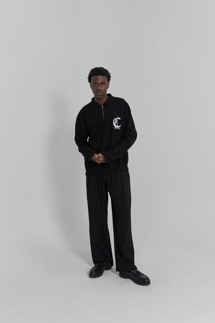 CRATE  ZIP LONGSLEEVE BOX POLO SHIRT