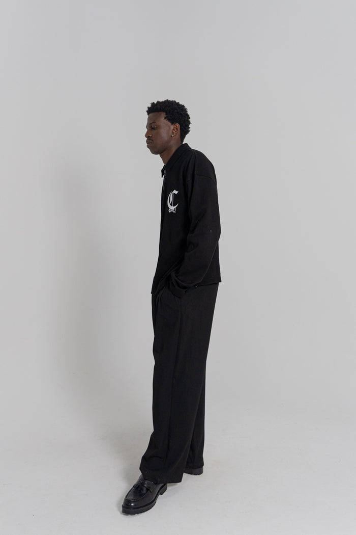 CRATE  ZIP LONGSLEEVE BOX POLO SHIRT