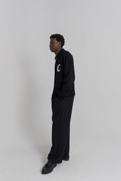 CRATE  ZIP LONGSLEEVE BOX POLO SHIRT
