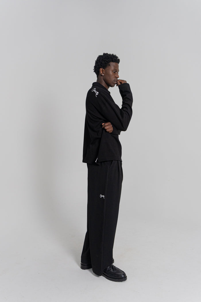 CRATE  ZIP LONGSLEEVE BOX POLO SHIRT